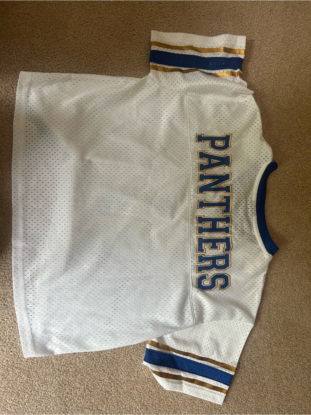 Panthers White Mesh Women’s Short Sleeve Team Top